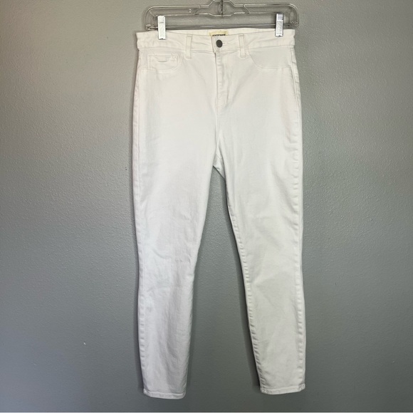L’Agence High Rise Skinny Leg Comfort Jeans White 30 Stretch Denim Ankle - Picture 1 of 7
